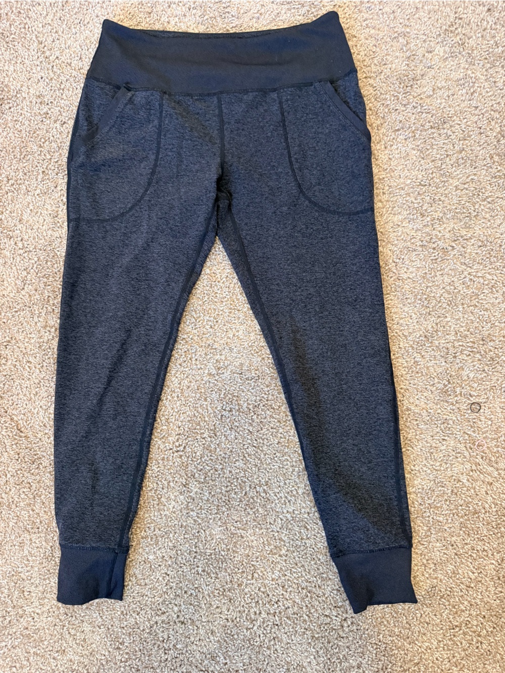 Zella restore high waisted soft pocket jogger leggings size large black/charcoal - Picture 3 of 10